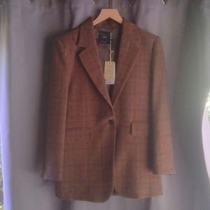Mango Check Wool Blazer